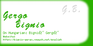 gergo bignio business card